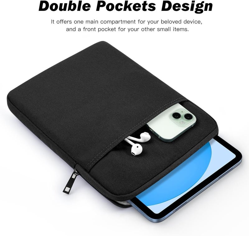 Dadanism 9-11 Inch Tablet Sleeve Bag Carrying Case for iPad (A16) 11th Gen 11", iPad 10th Gen 10.9" Air 5/4, i-Pad Air/Pro 11", i-Pad 9/8/7th 10.2", Galaxy Tab A9+ Plus 11"/S9 FE, Tab M11 11", Black - Image 4